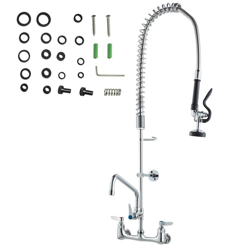 Commercial Pre Rinse Kitchen Faucet Wall - Commerciële kraan met voorafspoelende sproeier, 36