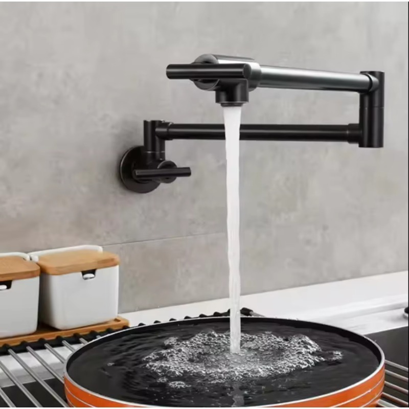 Pot Filler Faucet Wall Mount Folding - Keuken Opvouwbare Kraan Wandmontage Dubbele Gezamenlijke