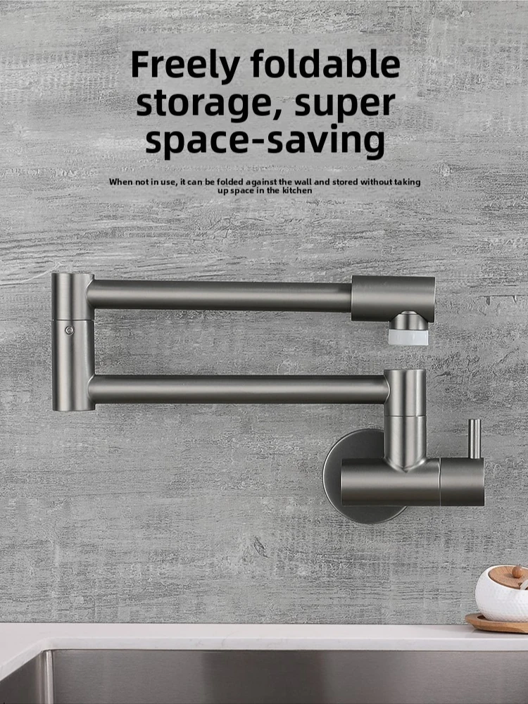 Pot Filler Faucet Wall Mount Folding - Wandmodel keukenkraan, inklapbare spoelbakkraan met 2