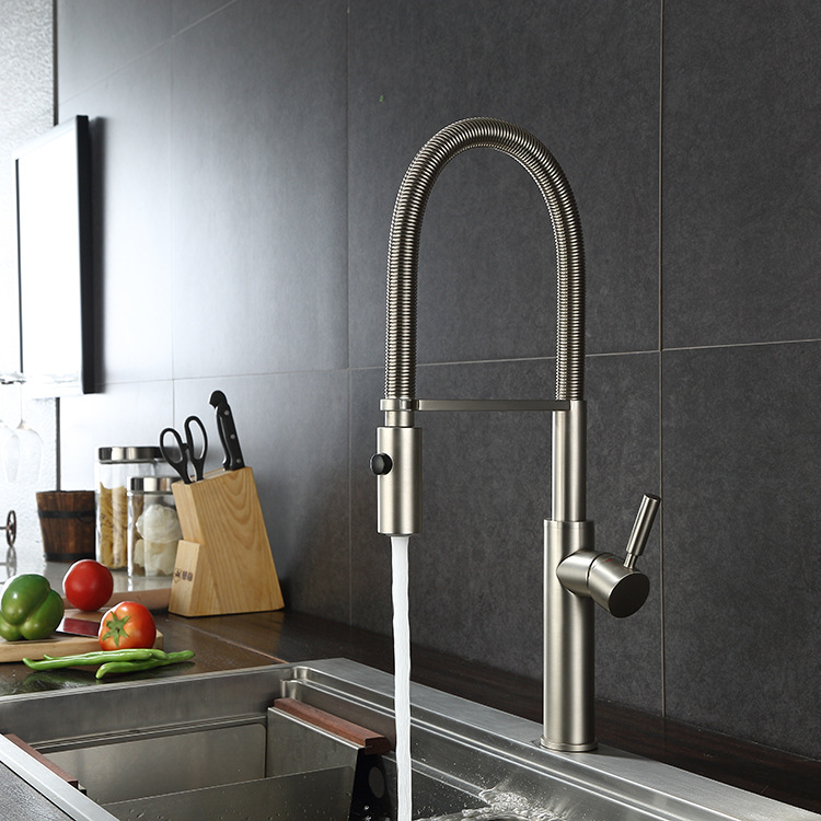 Pull Down Spray Kitchen Faucet Brushed Nickel - Premium intrekbare keukenkraan van geborsteld nikkel