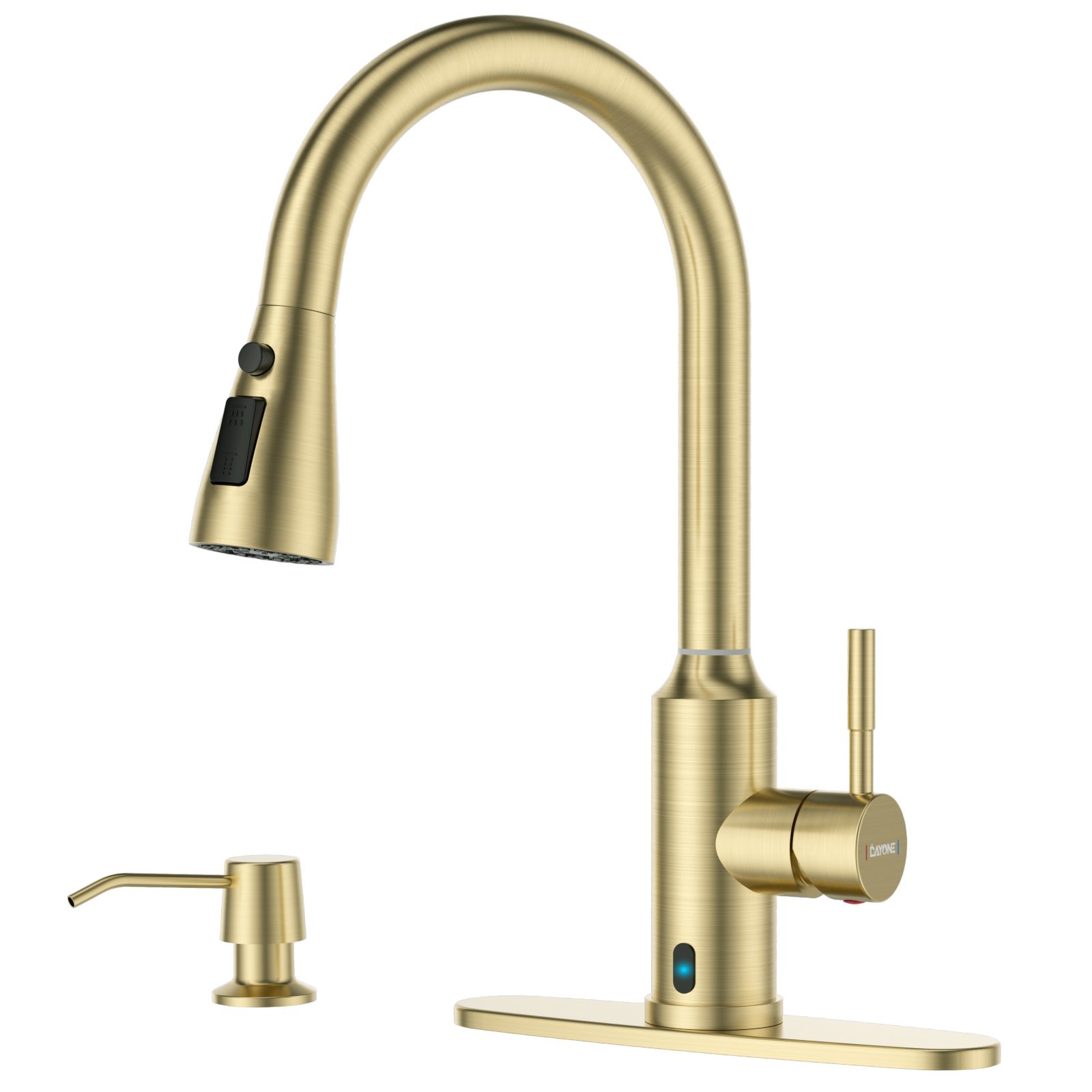 Touchless Kitchen Faucet Motion Sensor - DAYONE Gold, contactloze keukenkraan met zeepdispenser,