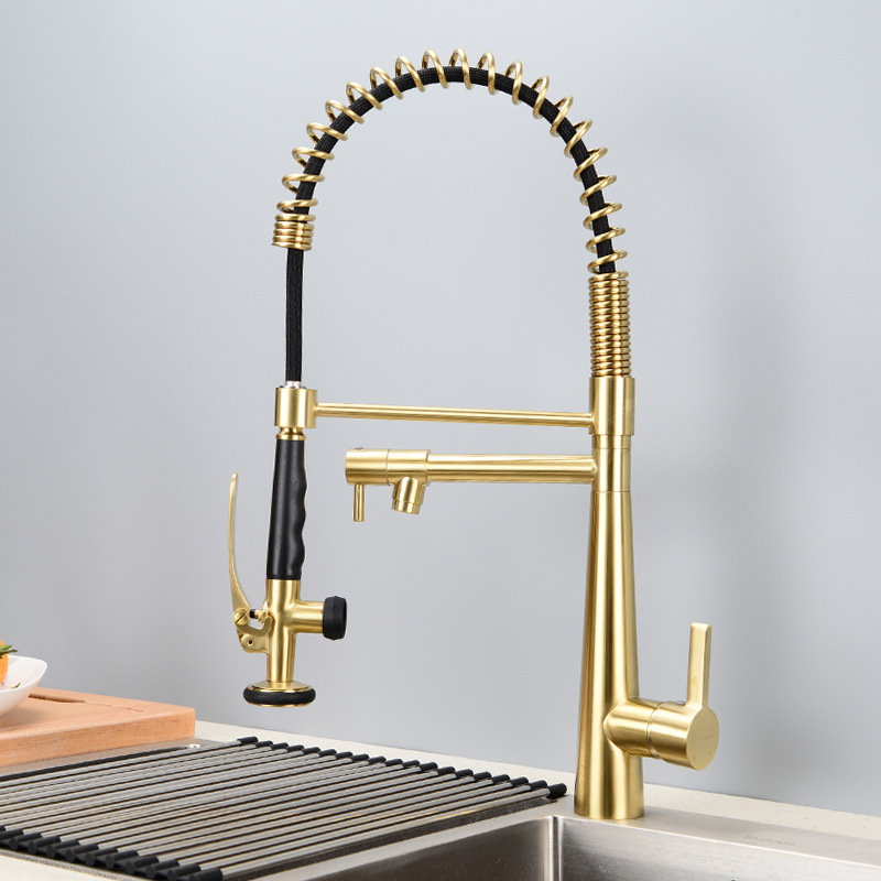Pull Down Spray Kitchen Faucet Brushed Nickel - Premium intrekbare keukenkraan van geborsteld nikkel