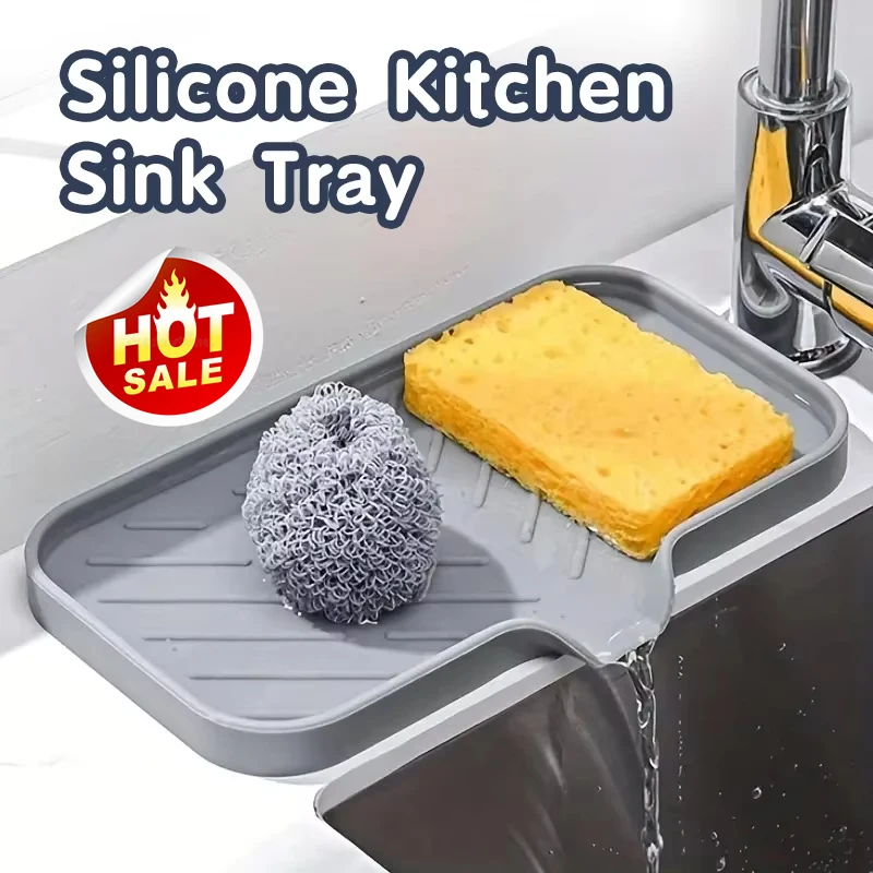 Automatic Soap Dispenser Kitchen Sink - Siliconen kraanmat, gootsteenbakje, zeepdispenser, spons, afvoerpad,