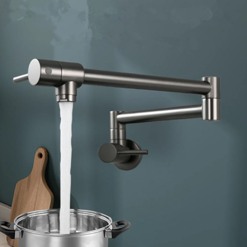 Pot Filler Faucet Wall Mount Folding - Rose Gold Water Cold Pot Filler