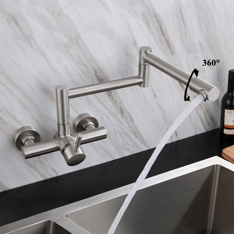 Pot Filler Faucet Wall Mount Folding - Potvullerkraan Wandmontage Opvouwbare keukenkraan Warm en