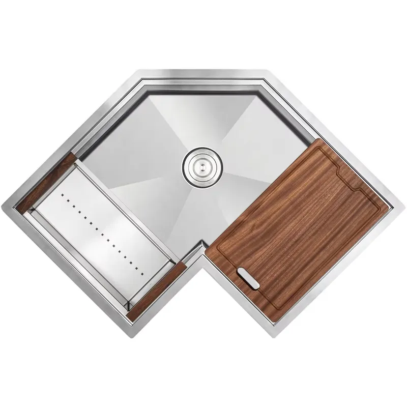 Stainless Steel Undermount Kitchen Sink 30 - 30 inch gouden afwerking roestvrijstalen hoekkeukenkraan
