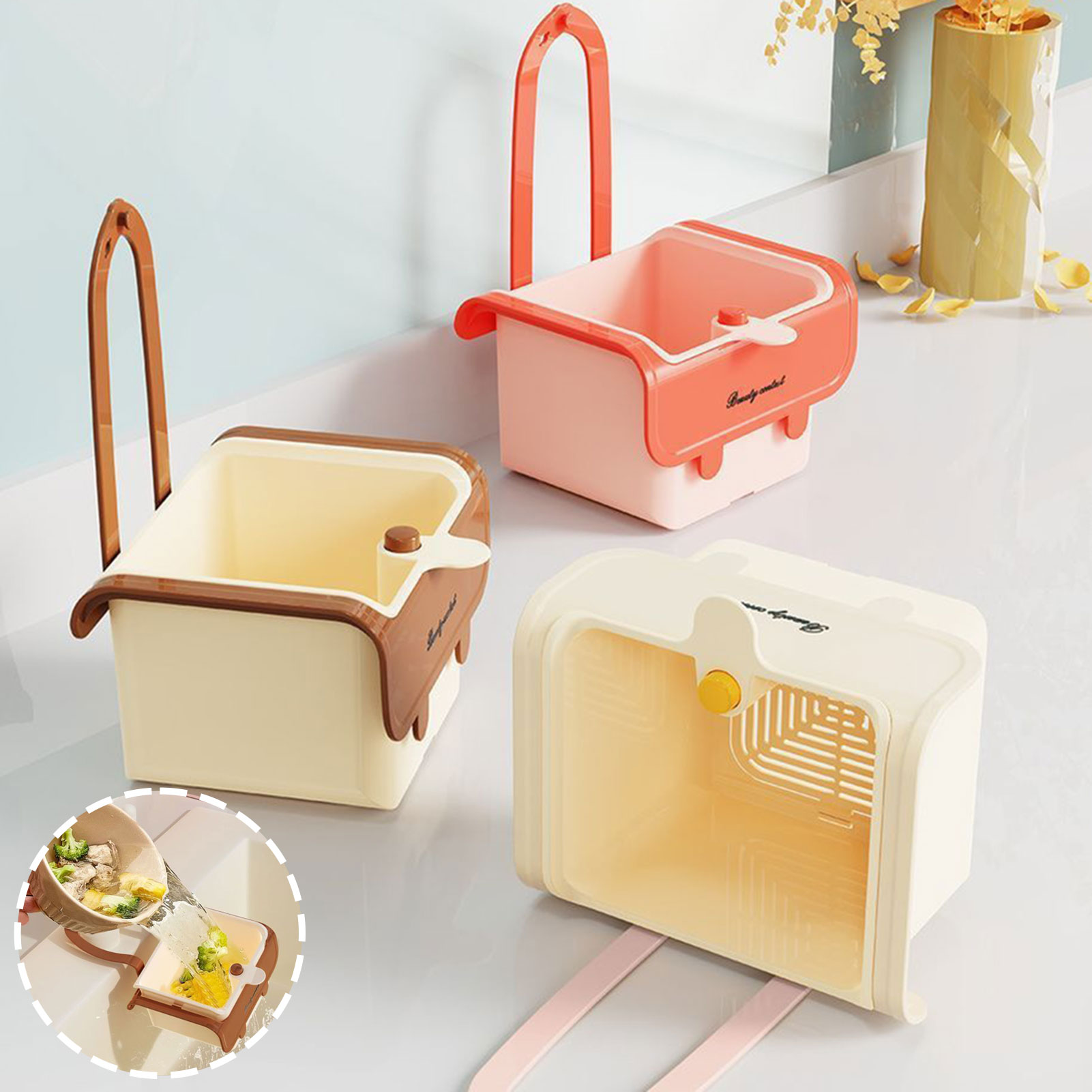 Kitchen Sink Drain Strainer Basket - Hangable keukenafvoer zelfreinigende gootsteen voedsel catchers