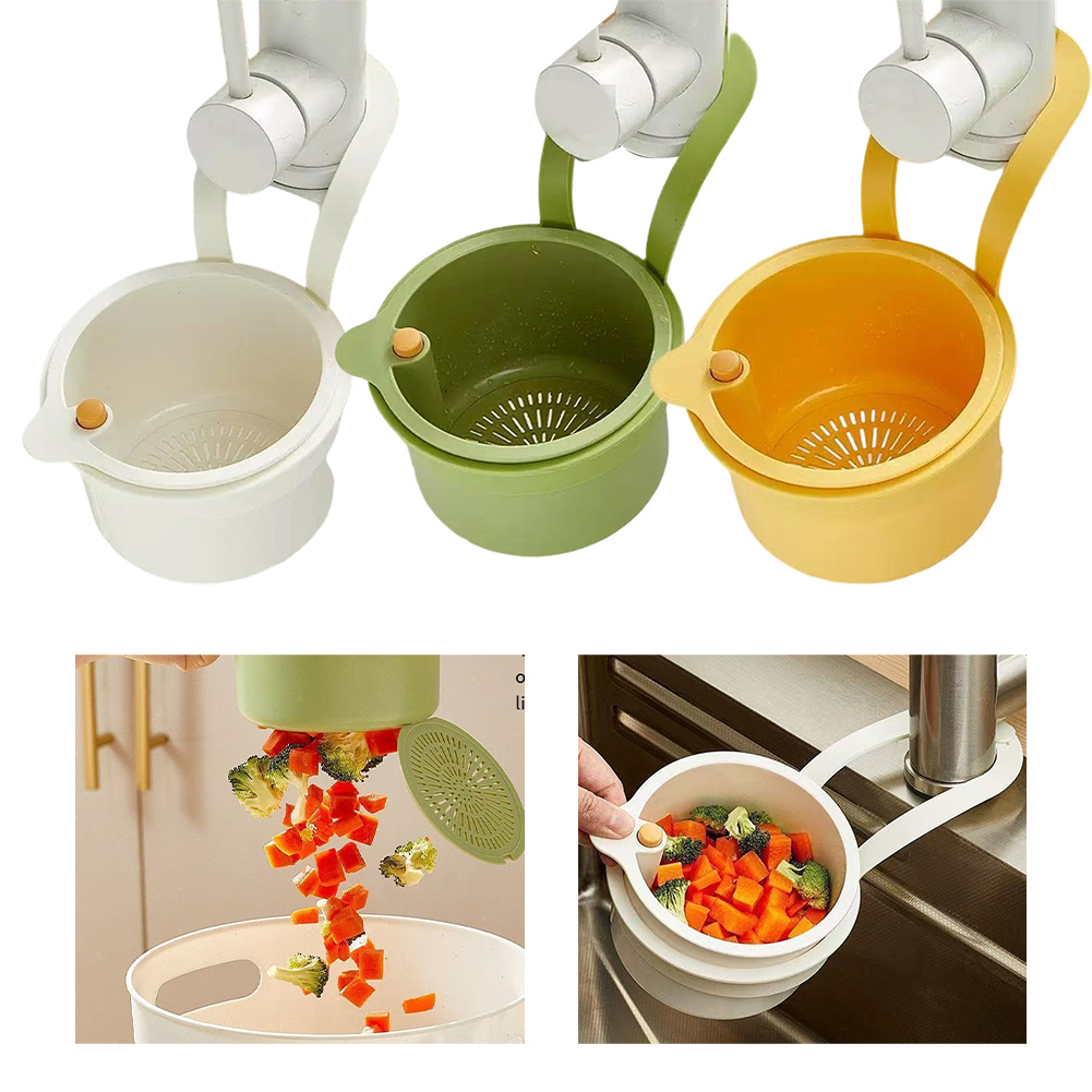 Kitchen Sink Drain Strainer Basket - 1-delige opvouwbare afvoermand: voedselzeef & gootsteenorganizer