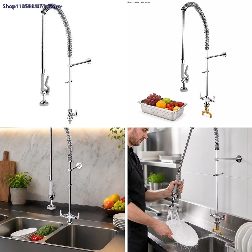 Commercial Pre Rinse Kitchen Faucet Wall - Commerciële keukenkraan met warm- en koudwaterfunctie,