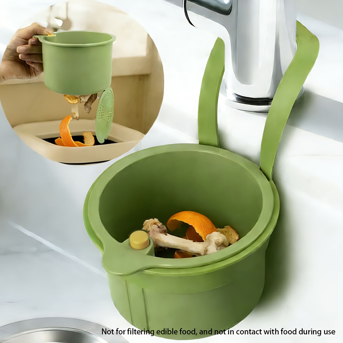 Kitchen Sink Drain Strainer Basket - Draagbare hangende gootsteen met afvalfilter, afneembare