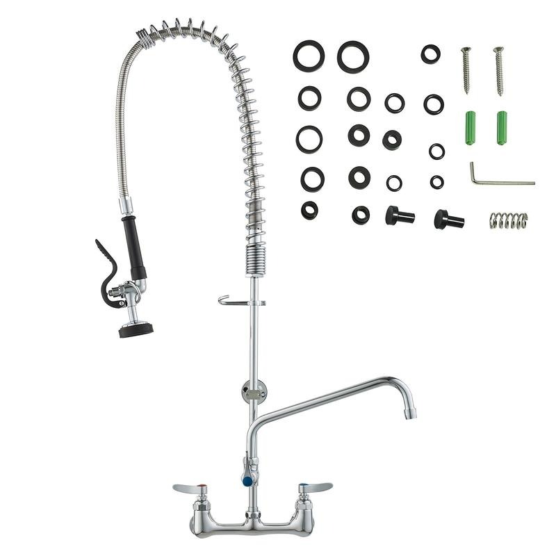 Commerciële kraan met voorafsp - Commercial Pre Rinse Kitchen Faucet Wall recensie en prijs