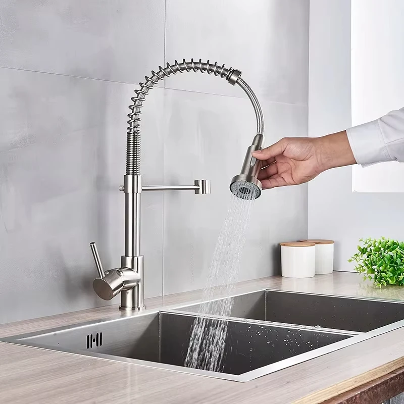 Geboende nikkel keukenkraan me - Pull Down Spray Kitchen Faucet Brushed Nickel recensie en prijs