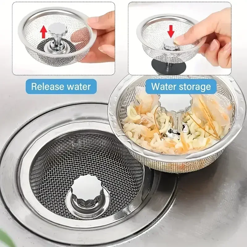 2Set Gootsteenzeefje Met Handv - Kitchen Sink Drain Strainer Basket recensie en prijs