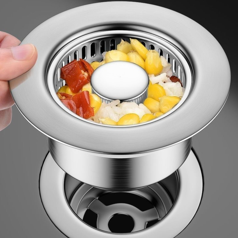 3-in-1 RVS gootsteenafvoerstop - Kitchen Sink Drain Strainer Basket recensie en prijs