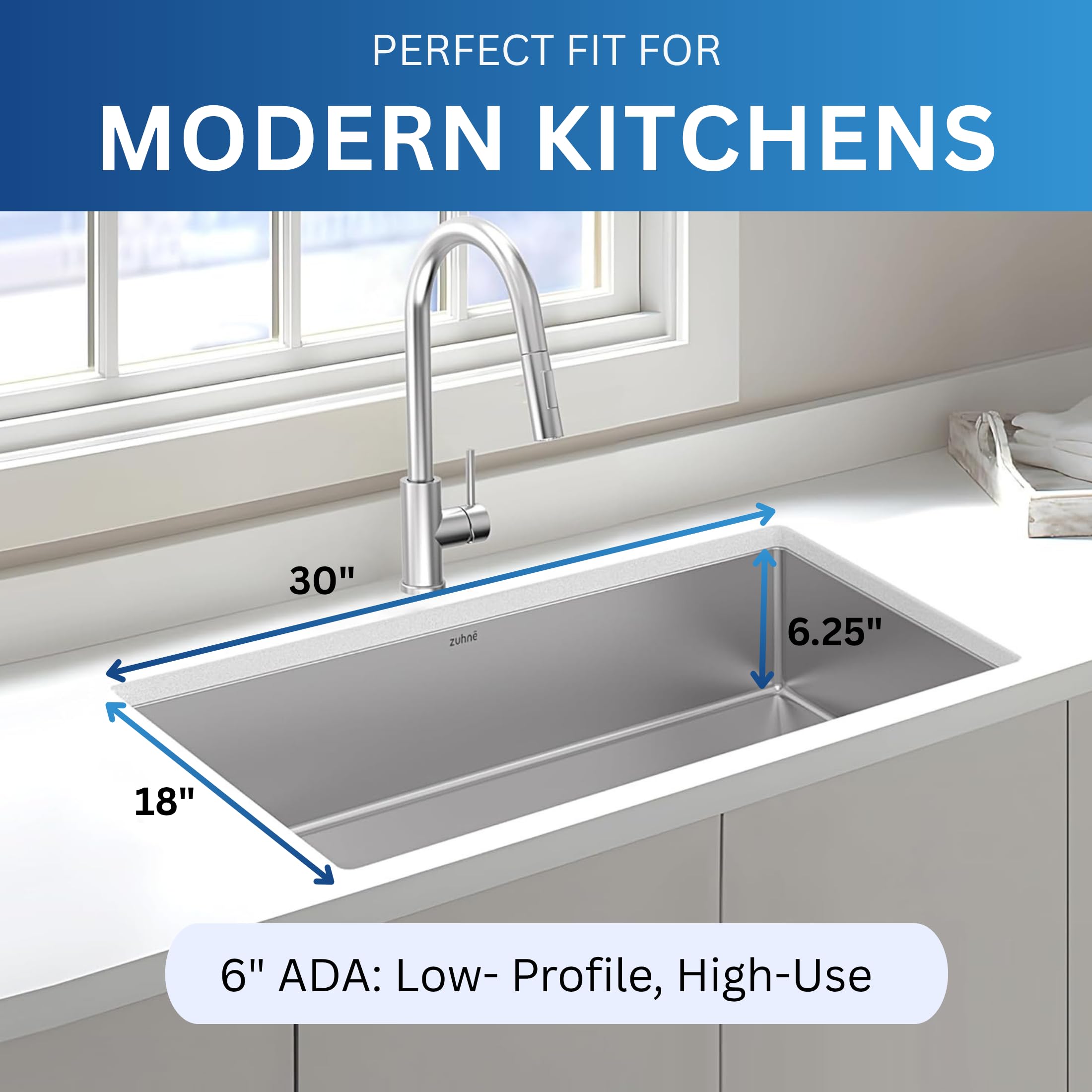 Zuhnë Modena V2 30 ADA onderbo - Stainless Steel Undermount Kitchen Sink 30 recensie en prijs