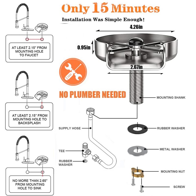 Glazen spoelmachine van roestv - Glass Rinser For Kitchen Sink Metal recensie en prijs