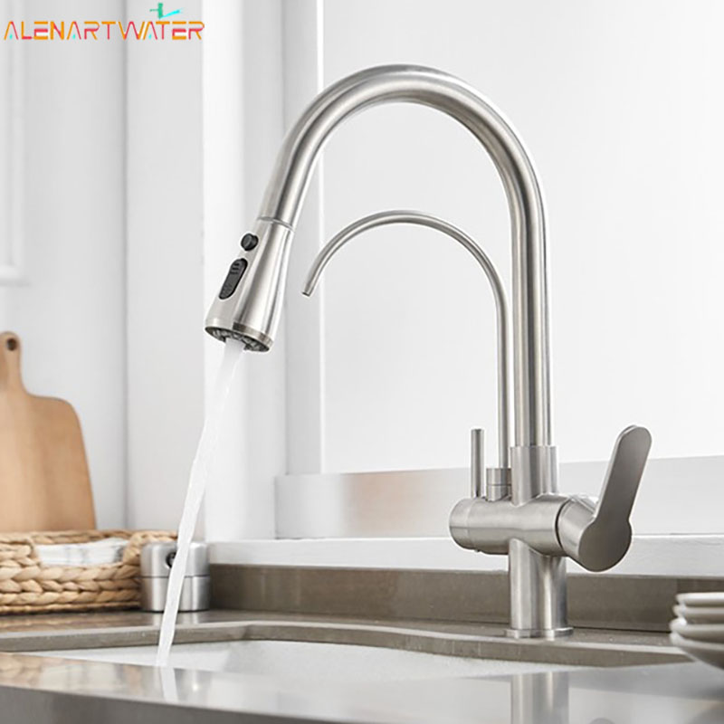 Geboende nikkel, gefilterde kr - Pull Down Spray Kitchen Faucet Brushed Nickel recensie en prijs