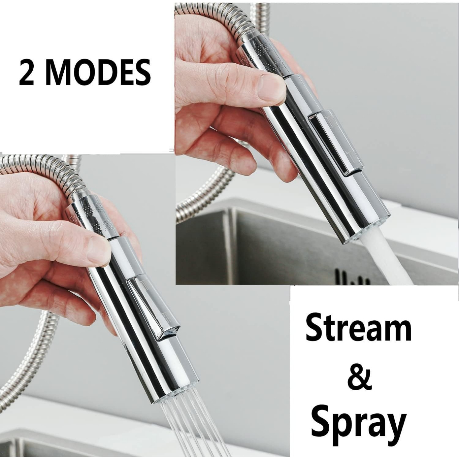 Uittrekbare keukenkraan vervan - Pull Down Spray Kitchen Faucet Brushed Nickel recensie en prijs