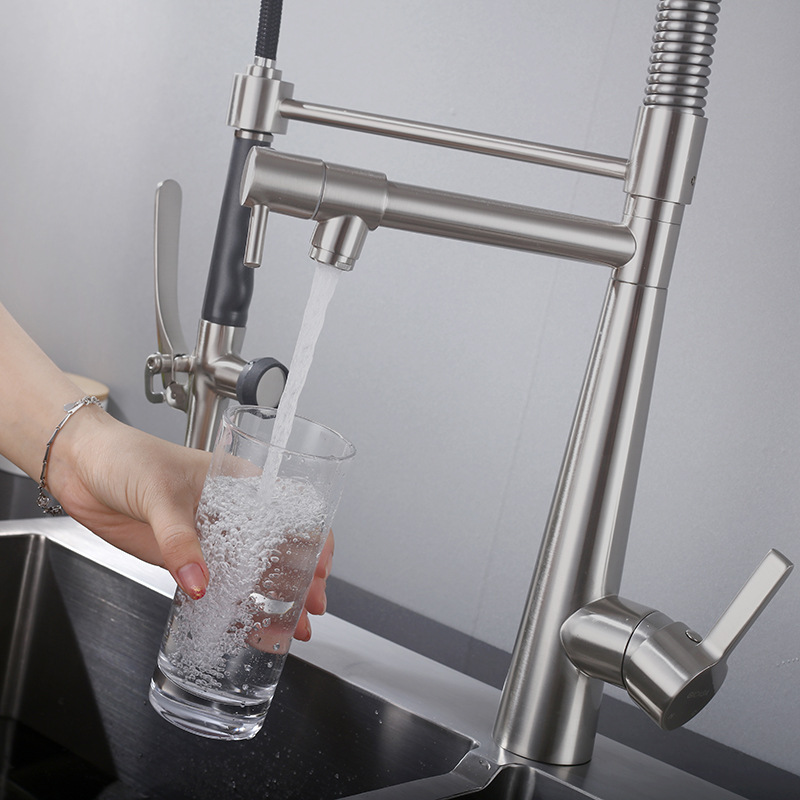Premium intrekbare keukenkraan - Pull Down Spray Kitchen Faucet Brushed Nickel recensie en prijs