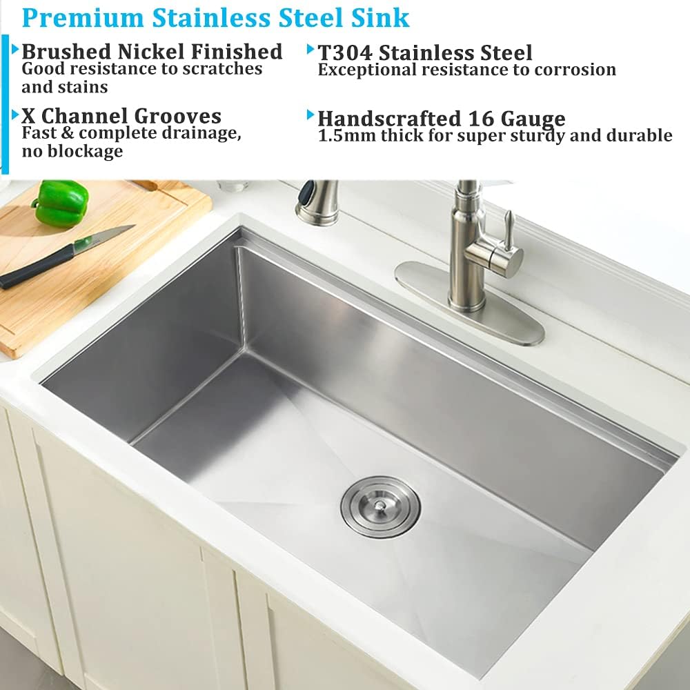 30 inch onderbouwkeukenkraan v - Stainless Steel Undermount Kitchen Sink 30 recensie en prijs