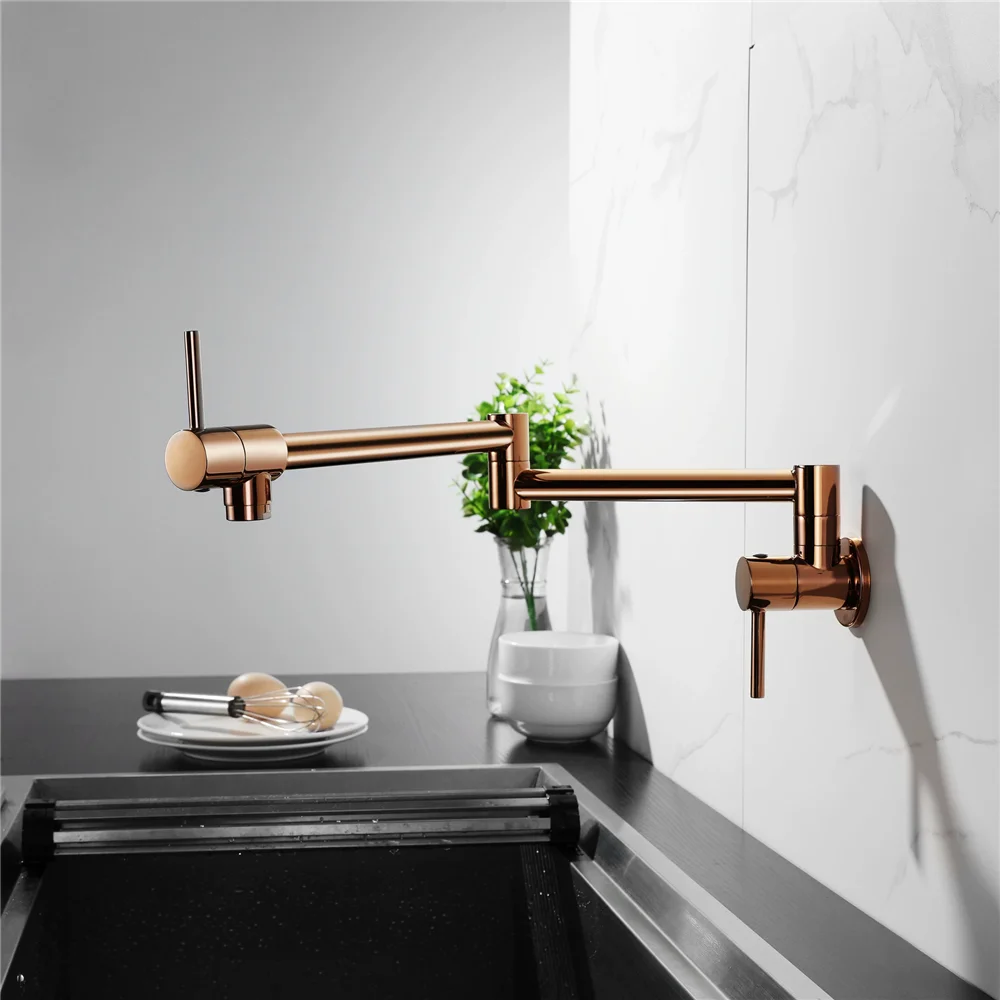 Rose Gold Water Cold Pot Fille - Pot Filler Faucet Wall Mount Folding recensie en prijs