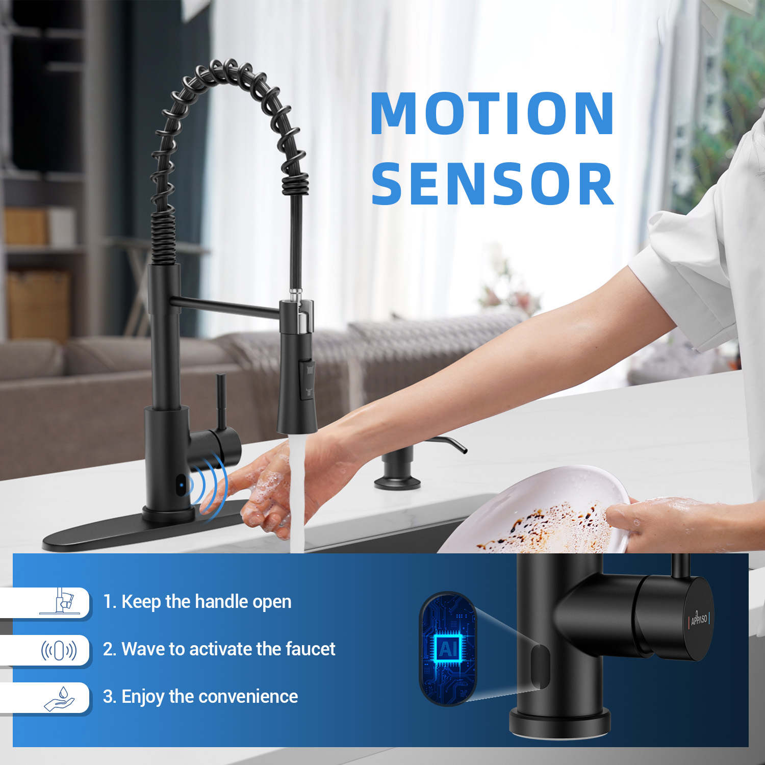 APPASO aanraakvrije keukenkraa - Touchless Kitchen Faucet Motion Sensor recensie en prijs