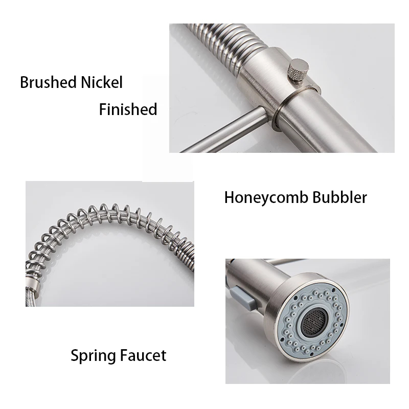 Geborsteld Nikkel Lente Pull D - Pull Down Spray Kitchen Faucet Brushed Nickel recensie en prijs