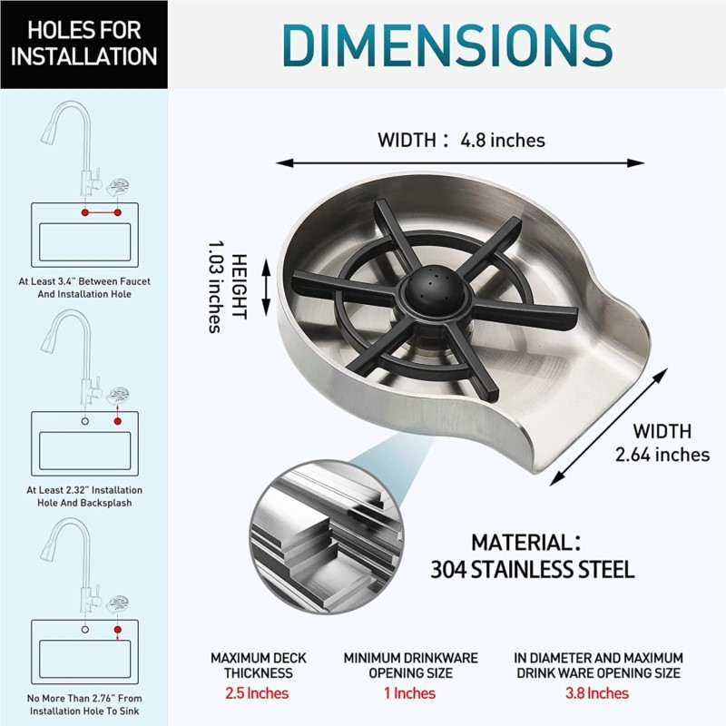Glas Rinser Voor Aanrecht Rvs  - Glass Rinser For Kitchen Sink Metal recensie en prijs