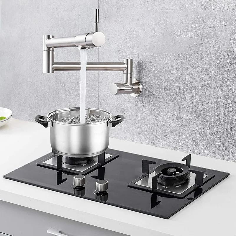 Gouden keukenkraan, enkelvoudi - Pot Filler Faucet Wall Mount Folding recensie en prijs