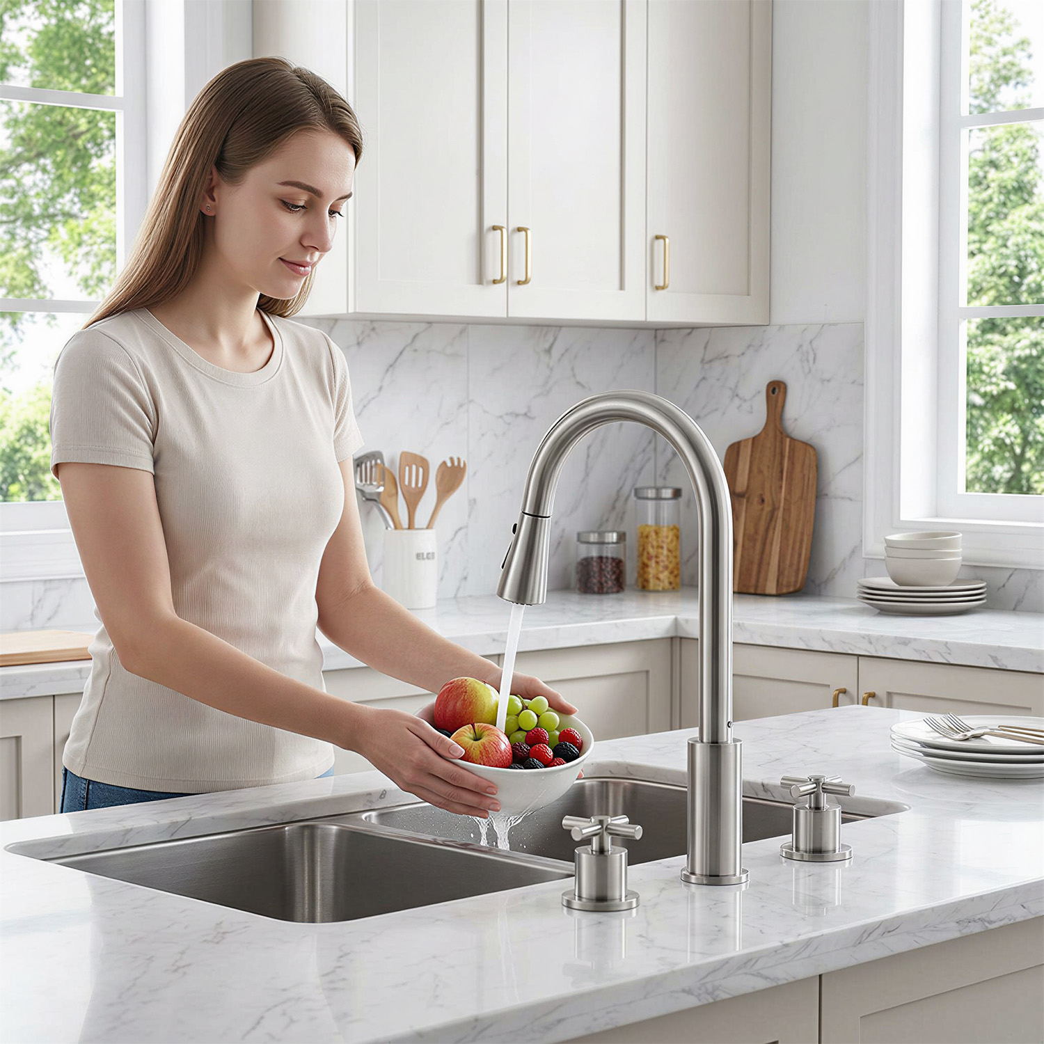 APPASO keukenkraan met geborst - Pull Down Spray Kitchen Faucet Brushed Nickel recensie en prijs