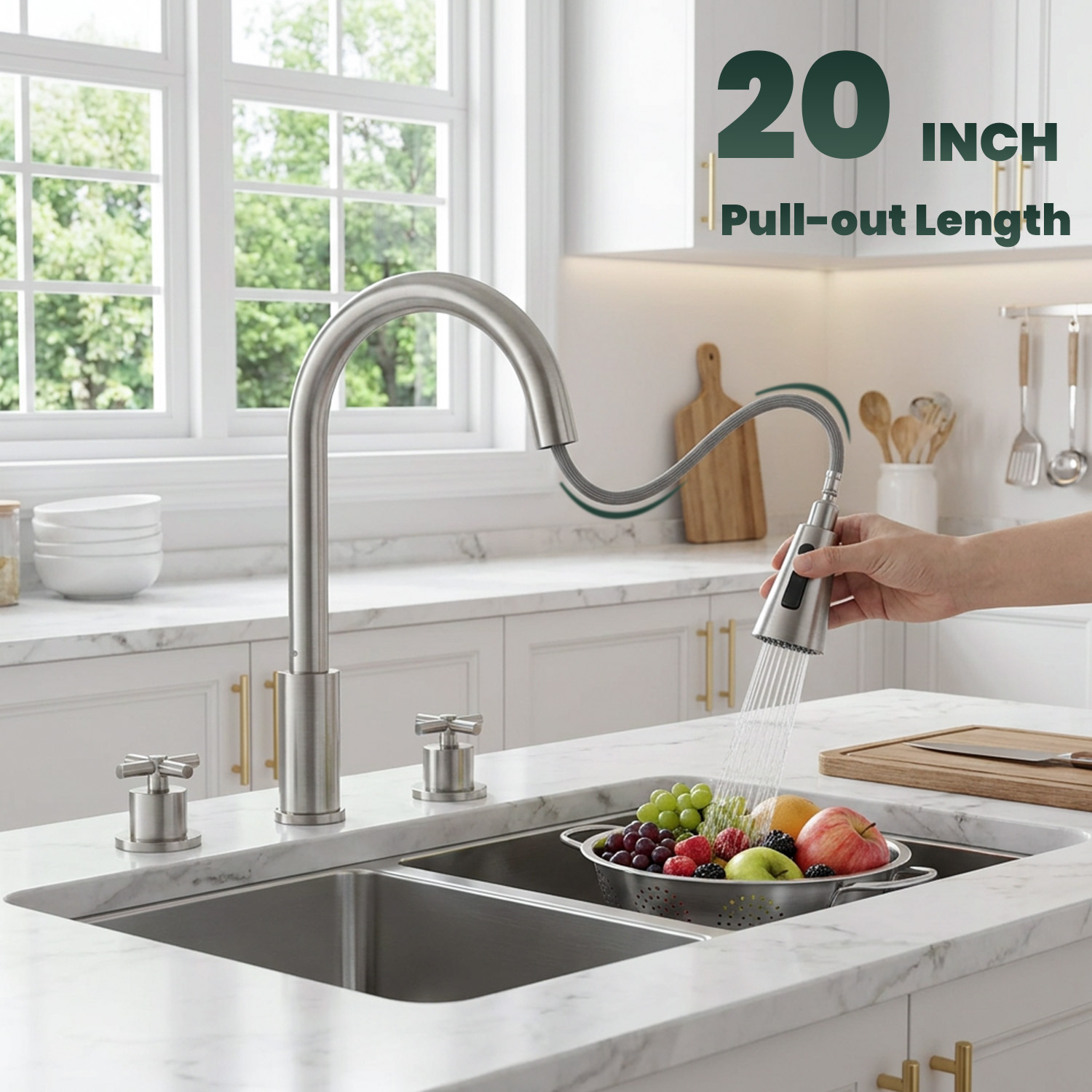 APPASO keukenkraan met geborst - Pull Down Spray Kitchen Faucet Brushed Nickel recensie en prijs