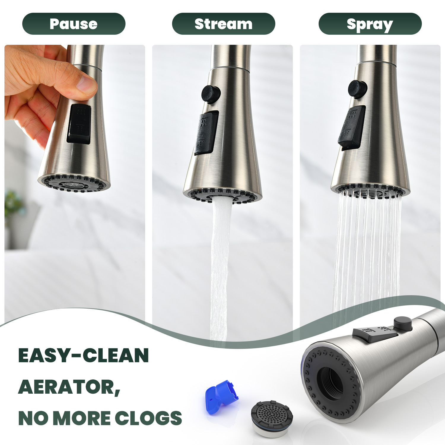 APPASO keukenkraan met geborst - Pull Down Spray Kitchen Faucet Brushed Nickel recensie en prijs