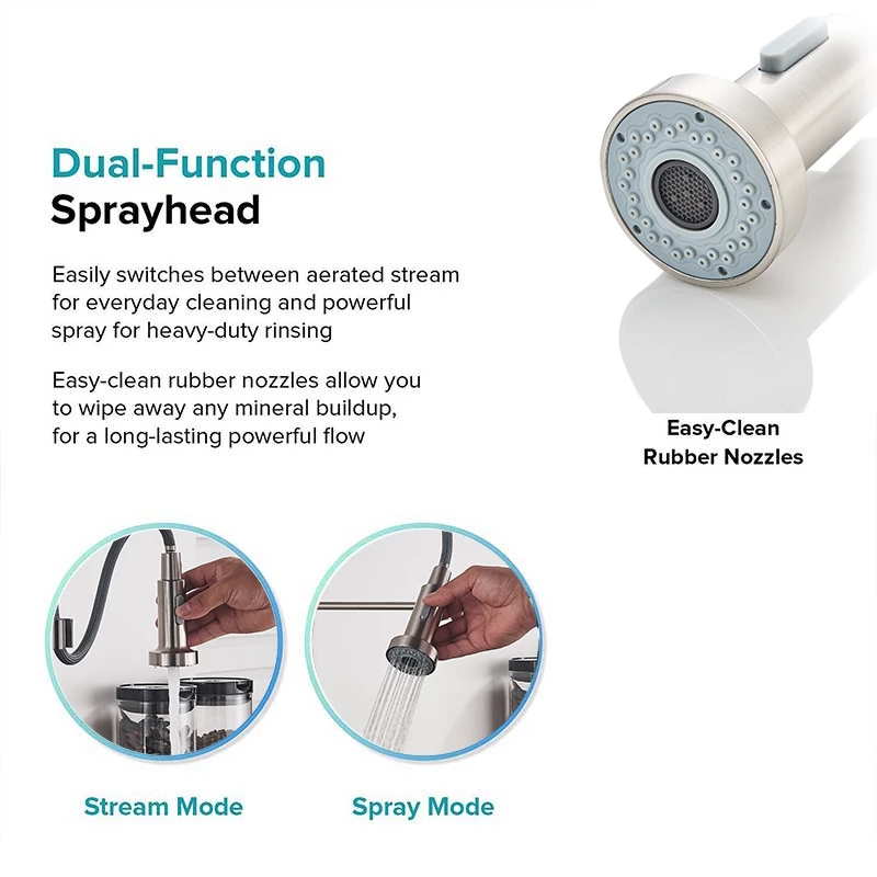 Geboeid nikkel, uittrekbare ke - Pull Down Spray Kitchen Faucet Brushed Nickel recensie en prijs