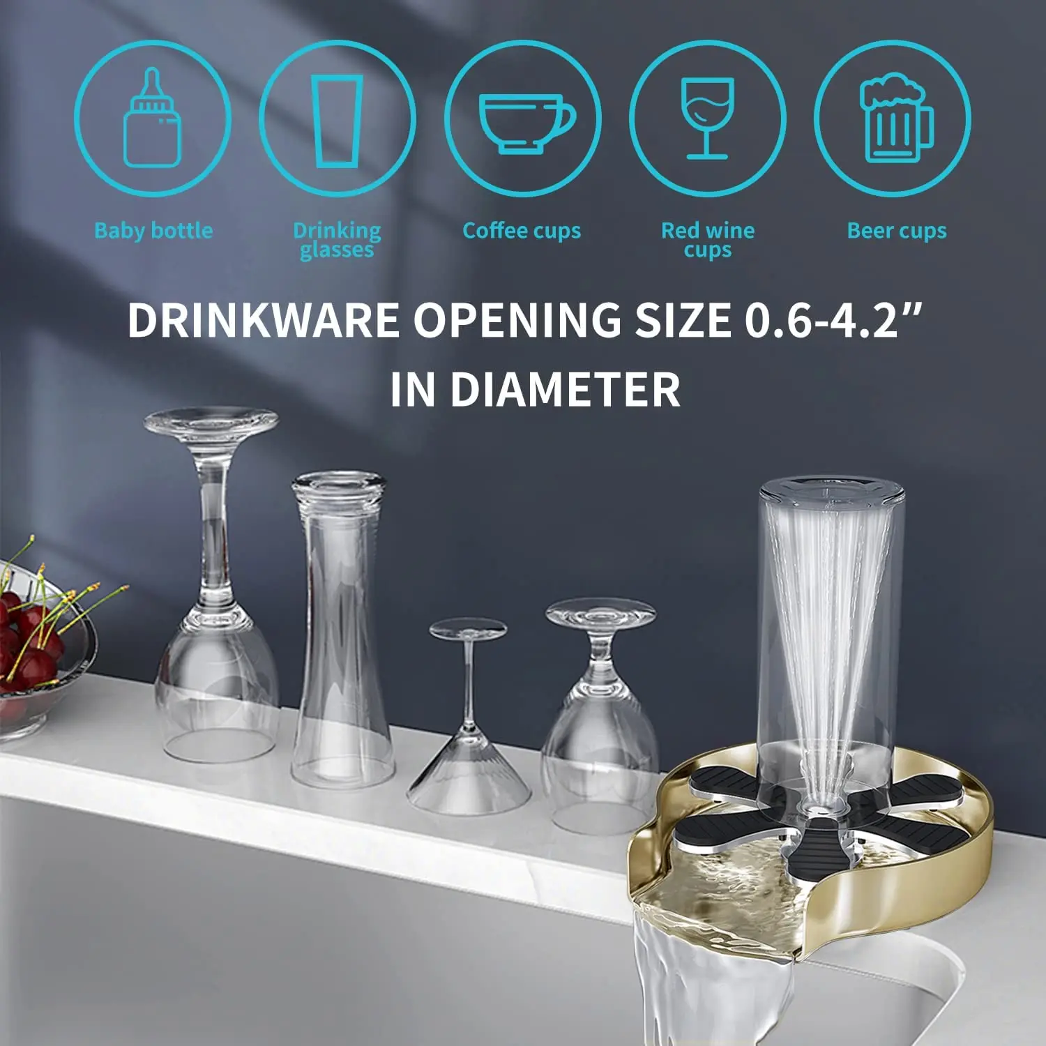 Automatische glazen bekerreini - Glass Rinser For Kitchen Sink Metal recensie en prijs