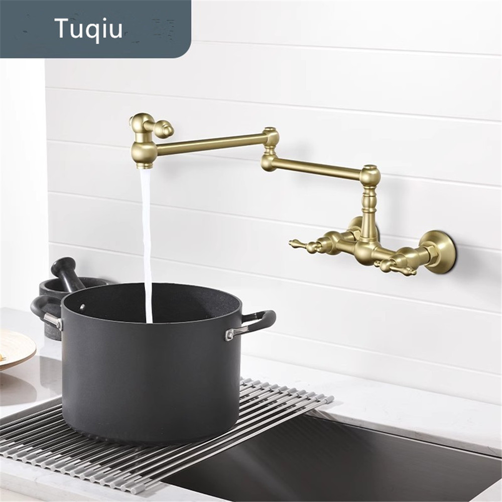 Geborsteld goud Potvullerkraan - Pot Filler Faucet Wall Mount Folding recensie en prijs
