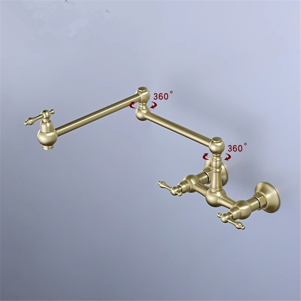 Geborsteld goud Potvullerkraan - Pot Filler Faucet Wall Mount Folding recensie en prijs
