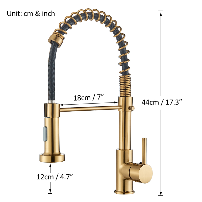 Geborsteld gouden keukenkraan  - Pull Down Spray Kitchen Faucet Brushed Nickel recensie en prijs